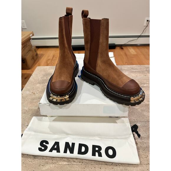 NEW Sandro Women's H22 Liam Stretch Chelsea Boots size 37/ 6.5 - Picture 4 of 10